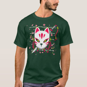 Kitsune Japanese Cat Mask Culture Fox Art Saga Ani T-Shirt