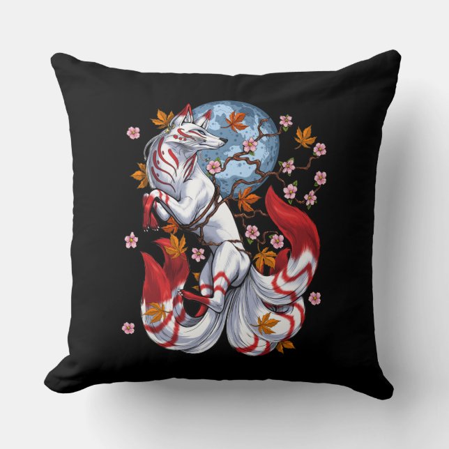 Kitsune Japanese Fox Cushion (Front)