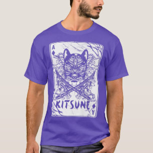 Kitsune Japanese Oni Mask Demon Mask Samurai Stree T-Shirt