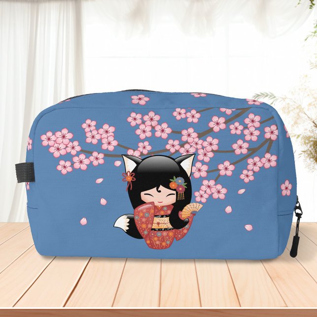 Kitsune Kokeshi Doll - Black Fox Geisha Girl Dopp Kit (Creator Uploaded)