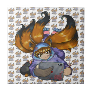 Kitsune Life Ceramic Tile