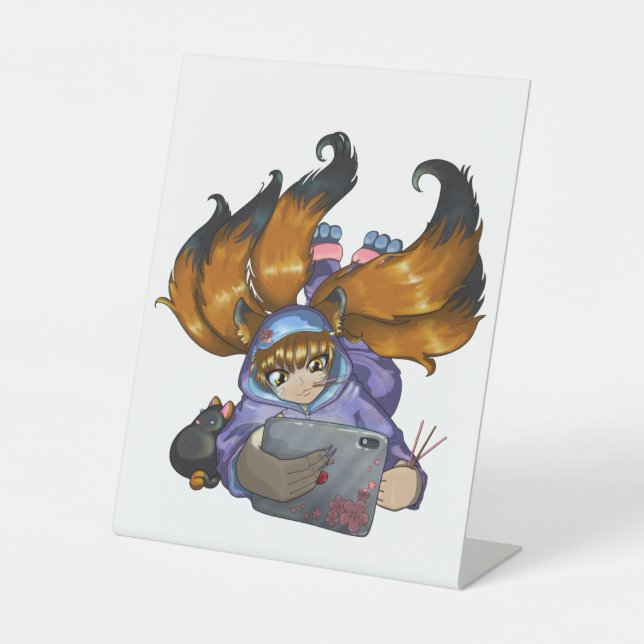 Kitsune Life Pedestal Sign (Front)