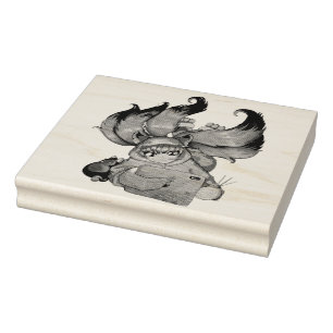 Kitsune Life Rubber Stamp