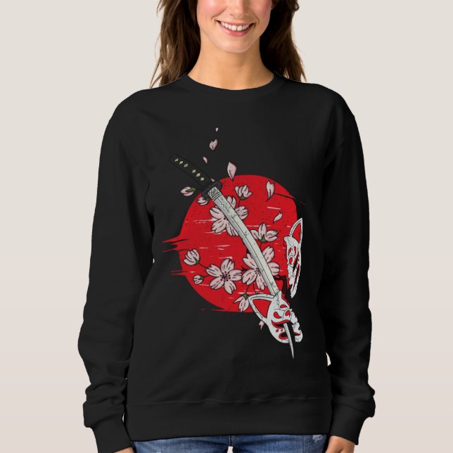 Kitsune Mask Japan katana Anim Kumiho Nine Tailed  Sweatshirt (Front)