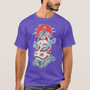 Kitsune Mask With Katana Sword, Anime Fan T-Shirt