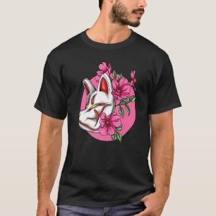 Kitsune Nine Tailed Fox Sakura Cherry Blossom Flow T-Shirt