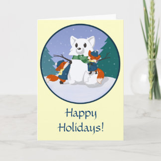 Kitsune Snow Day Greeting Cards