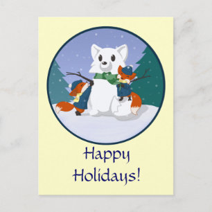 Kitsune Snow Day Postcard