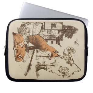 Kitsune - Traditional Japanese Streetwear Design Laptop Sleeve