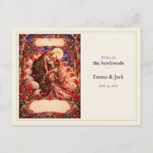 Kitsune Wedding Guest Book Wishes Postcard