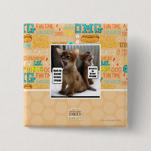 Kitteh carols 15 cm square badge
