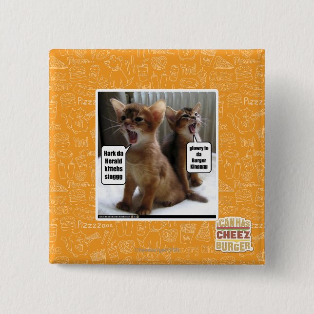 Kitteh carols 15 cm square badge (Front)