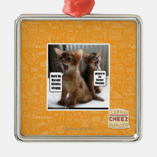 Kitteh carols metal ornament