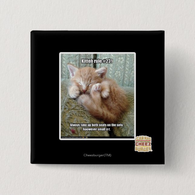 Kitteh rule #231 15 cm square badge (Front)