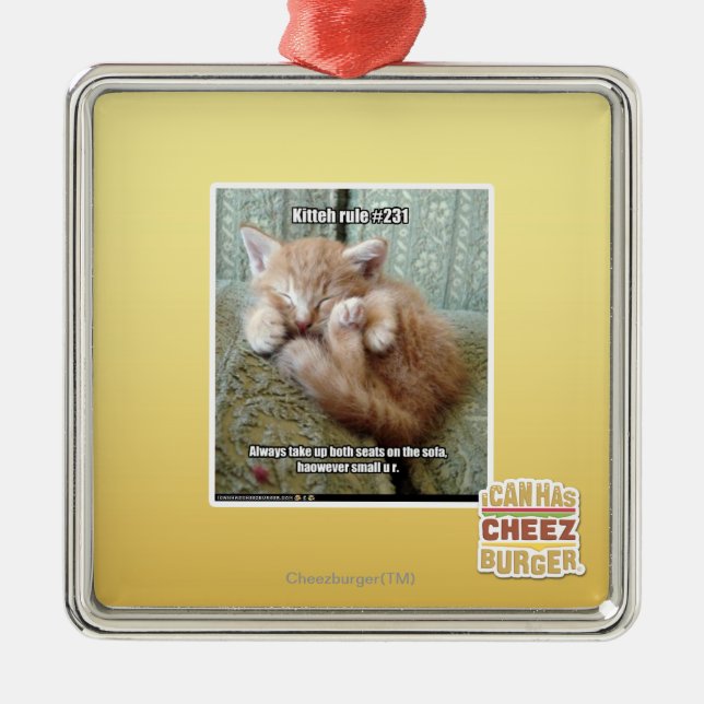Kitteh rule #231 metal ornament (Front)