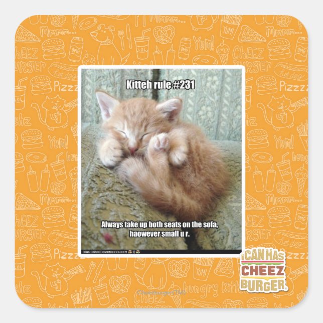 Kitteh rule #231 square sticker (Front)