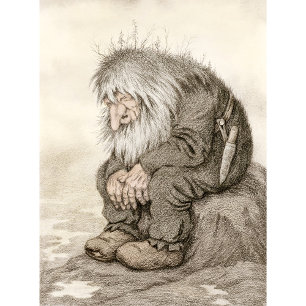Kittelsen Troll wonders how old he is CC0040 Poster