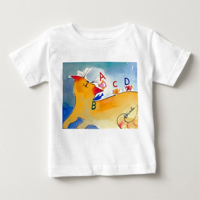 kitten and alphbet baby T-Shirt (Front)