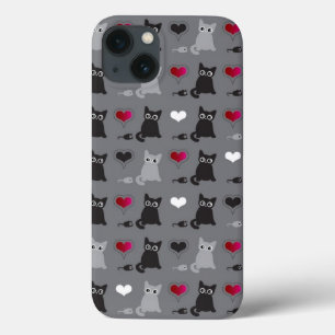 kitten and mice pattern iPhone 13 case