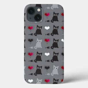 kitten and mice pattern iPhone 13 case
