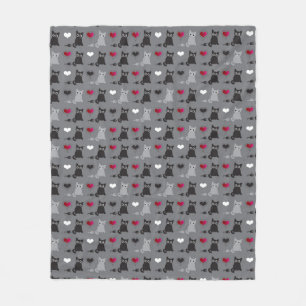 kitten and mice pattern fleece blanket