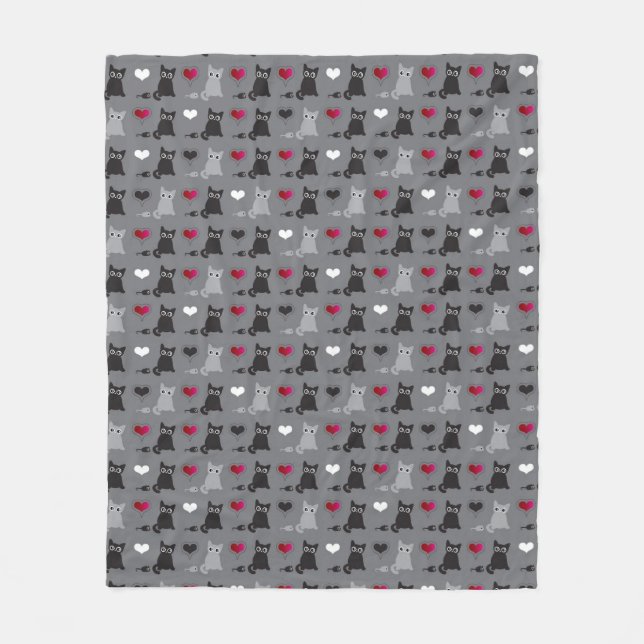 kitten and mice pattern fleece blanket (Front)