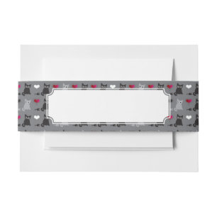 kitten and mice pattern invitation belly band