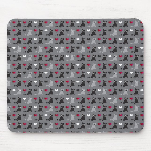 kitten and mice pattern mouse pad (Front)