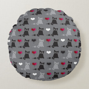 kitten and mice pattern round cushion