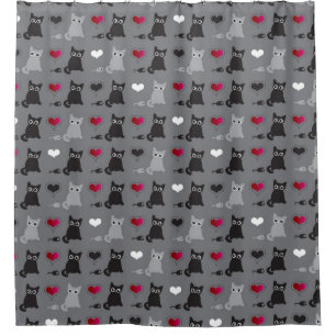 kitten and mice pattern shower curtain