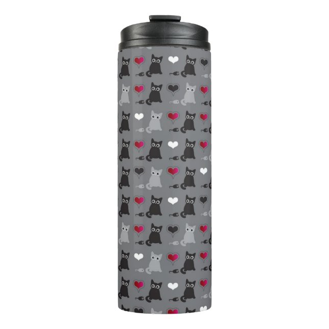 kitten and mice pattern thermal tumbler (Front)