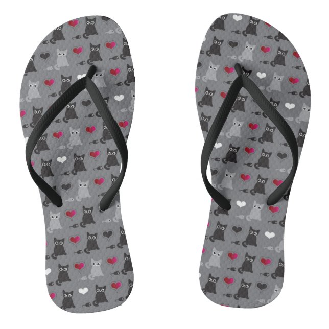 kitten and mice pattern thongs (Footbed)