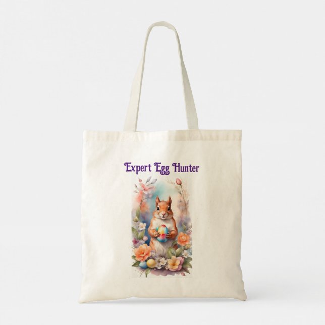 Kitten And Squirrel Easter Egg Tote Bag (Back)