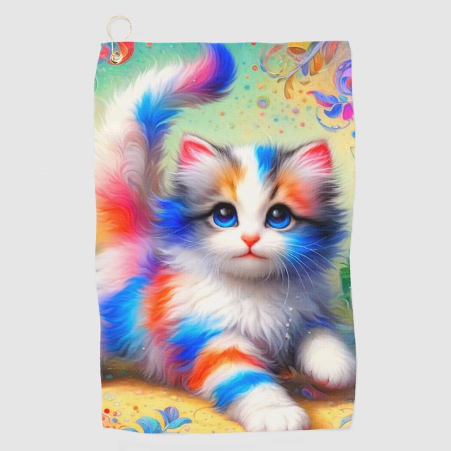 Kitten Art Golf Towel (Front)