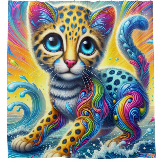 Kitten Art Shower Curtain (Front)