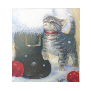 Kitten at Santa's Boot Notepad