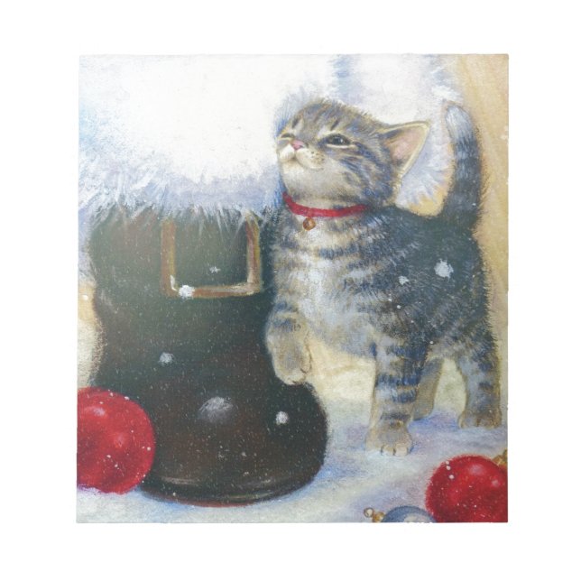 Kitten at Santa's Boot Notepad (Front)
