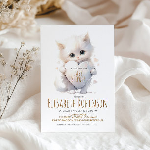 Kitten Baby Shower Personalised Invitation