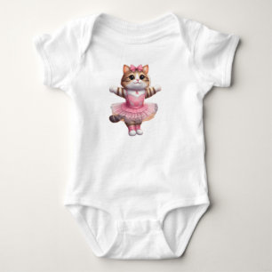 Kitten Ballerina  Baby Bodysuit
