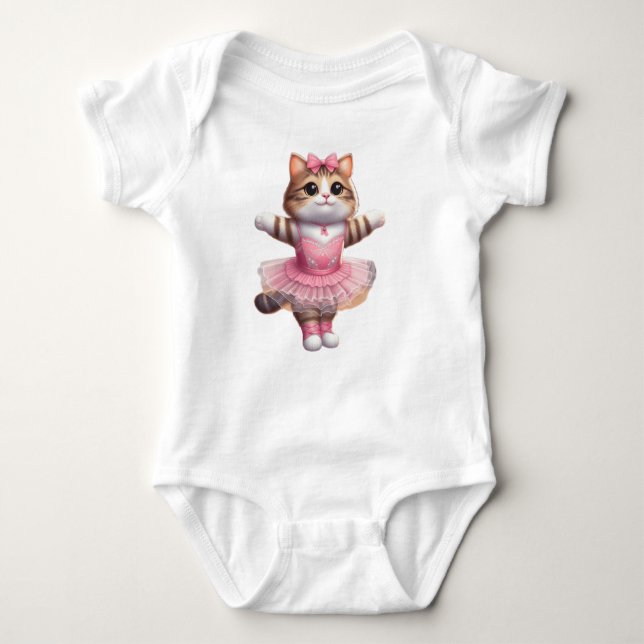 Kitten Ballerina  Baby Bodysuit (Front)
