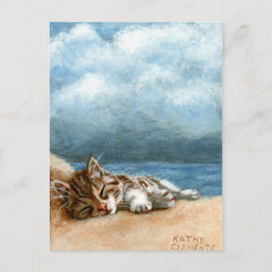 Kitten Beach Storm Postcard