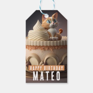 Kitten Birthday Cake - Birthday Gift Tags