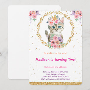 Kitten Birthday Invitation