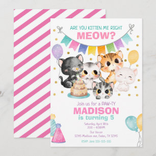 Kitten Birthday Invitation Are you kitten me Party