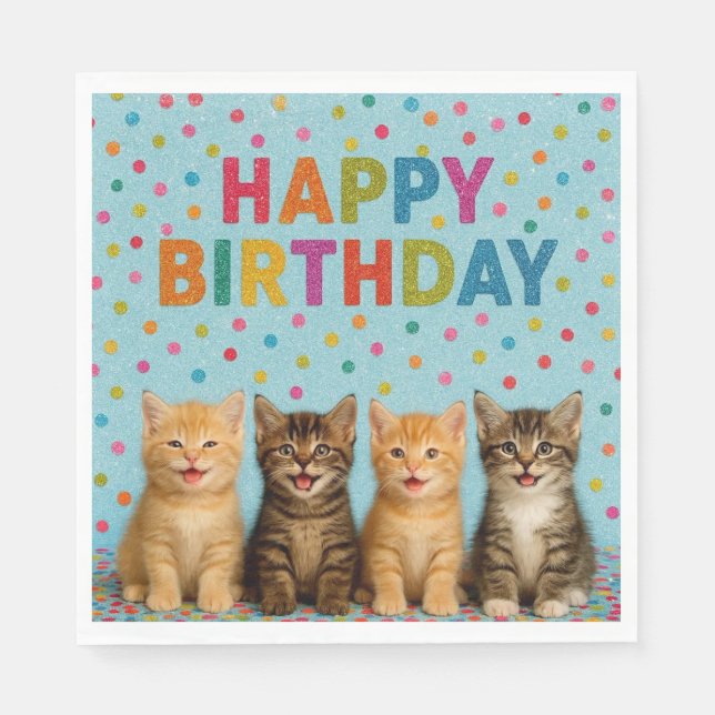 Kitten birthday napkins! napkin (Front)