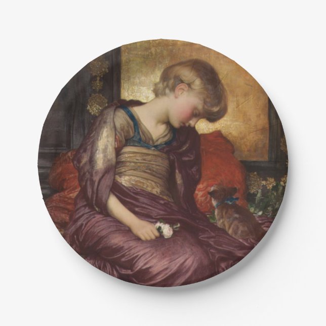 Kitten (by Frederic Leighton) Paper Plate (Front)
