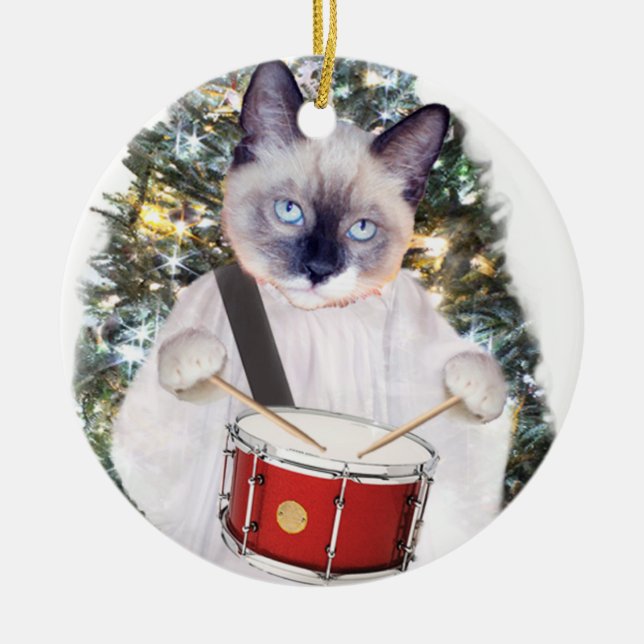 Kitten Carol Personalised Holiday Ornament (Front)