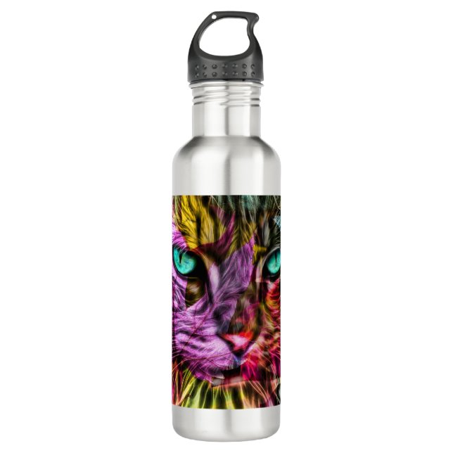 Kitten Cat Artsy Design 710 Ml Water Bottle (Front)