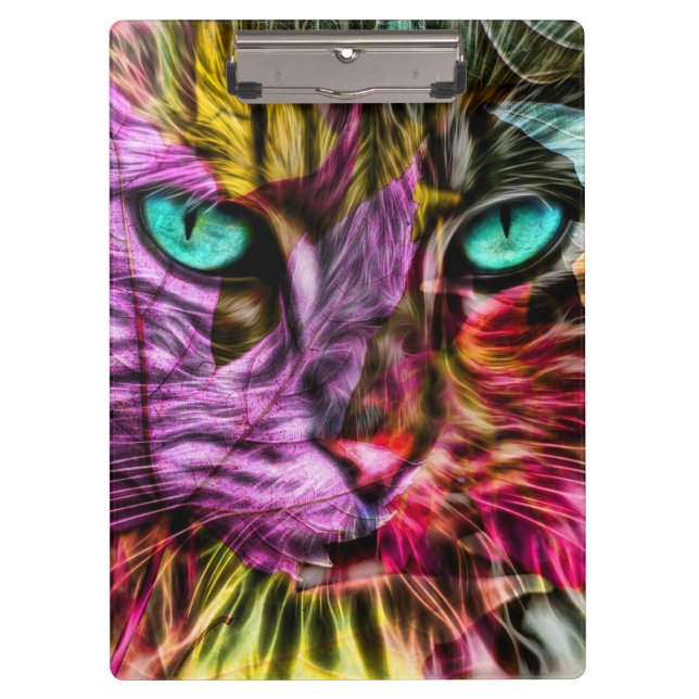 Kitten Cat Artsy Design Clipboard (Front)