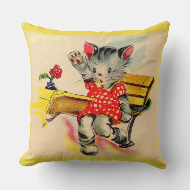 kitten cat student cushion (Front)